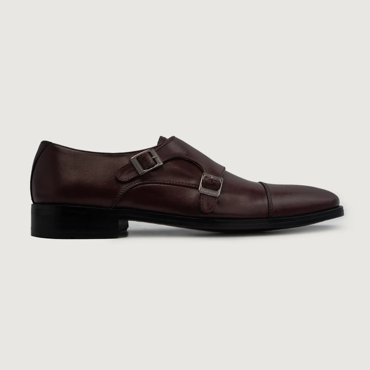 Maroon Full-Grain leather Shoes - Goodyear Welt Construction & Front Toe Box Detail