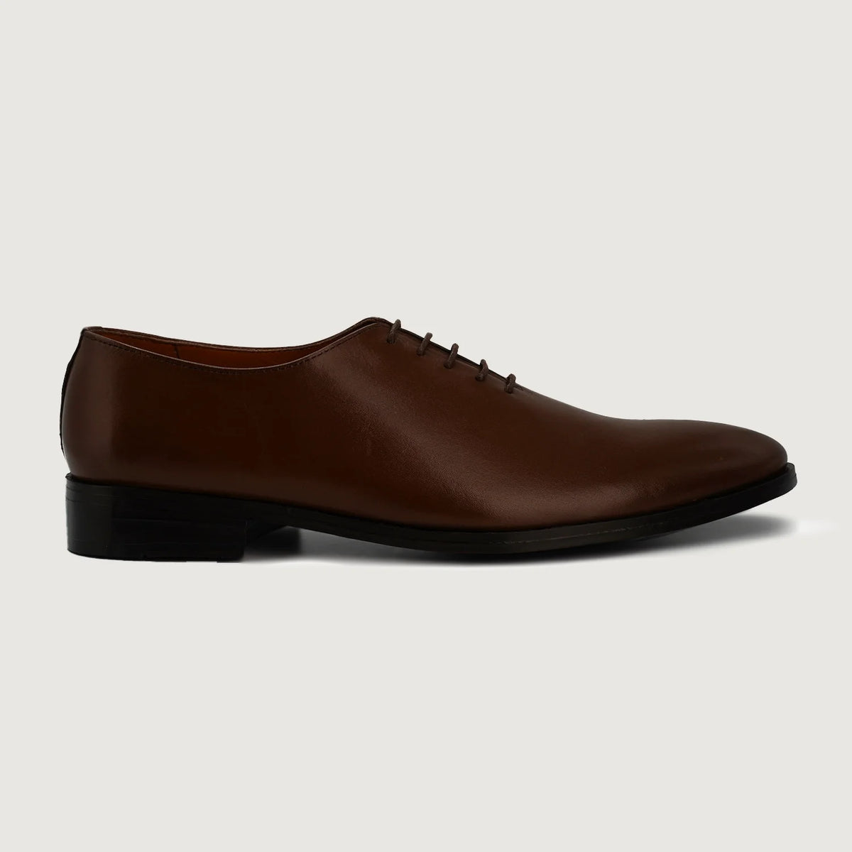 Brown Full-Grain leather Goods - Back View Showing Tailored Shoulder Fit & Clean Hemline