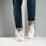 Styled On-Foot Perspective Demonstrating Ankle Fit & Silhouette on Model