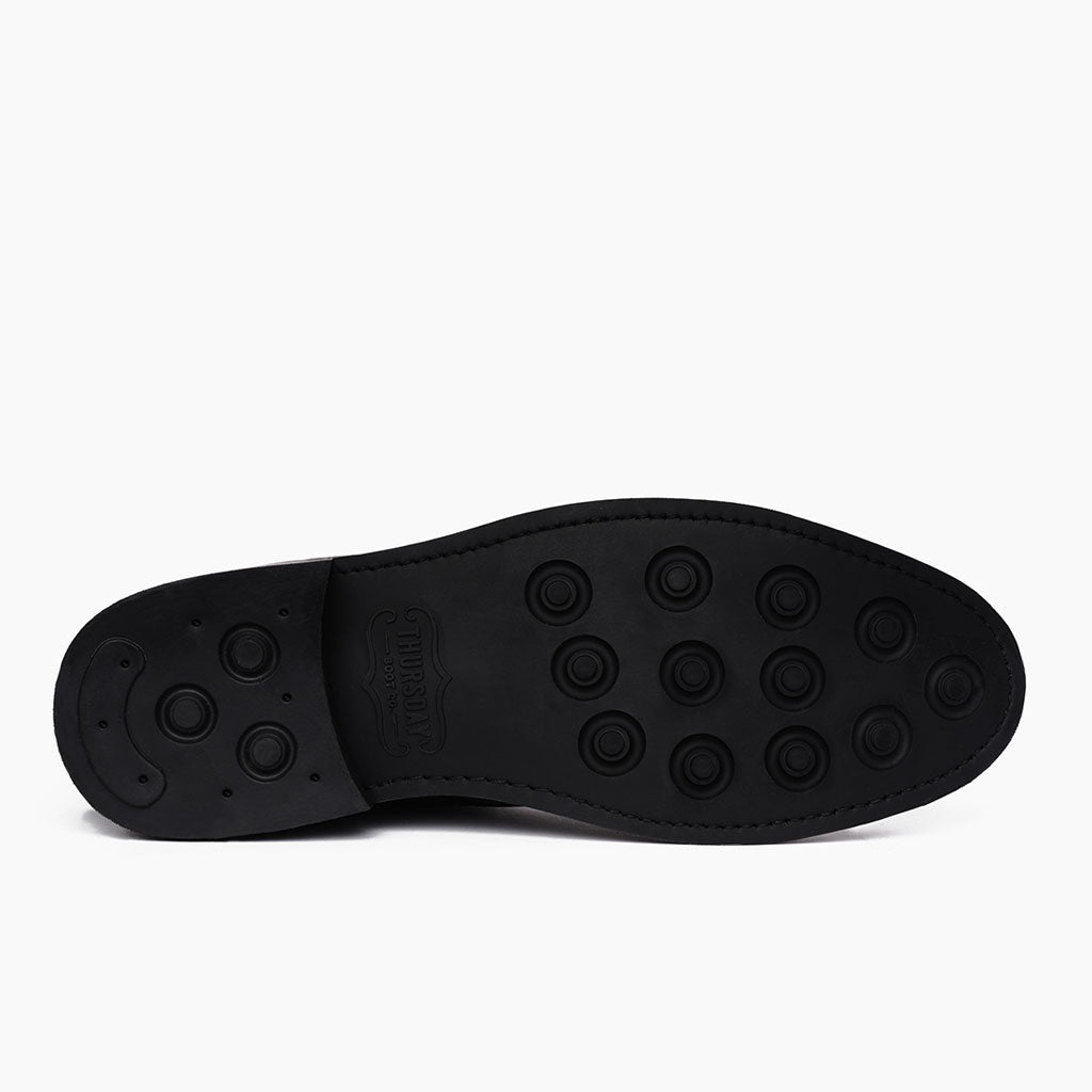 High-Traction Rubber Outsole & Lug Tread Pattern on Duke Brown Leather Boots