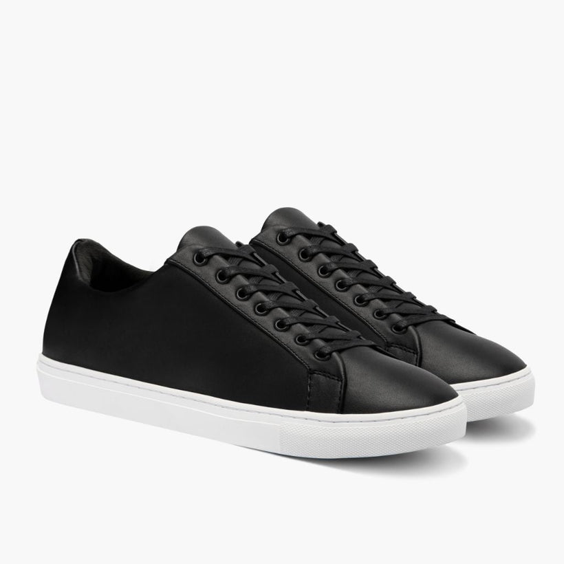 Premier Low Top Black Leather Sneakers