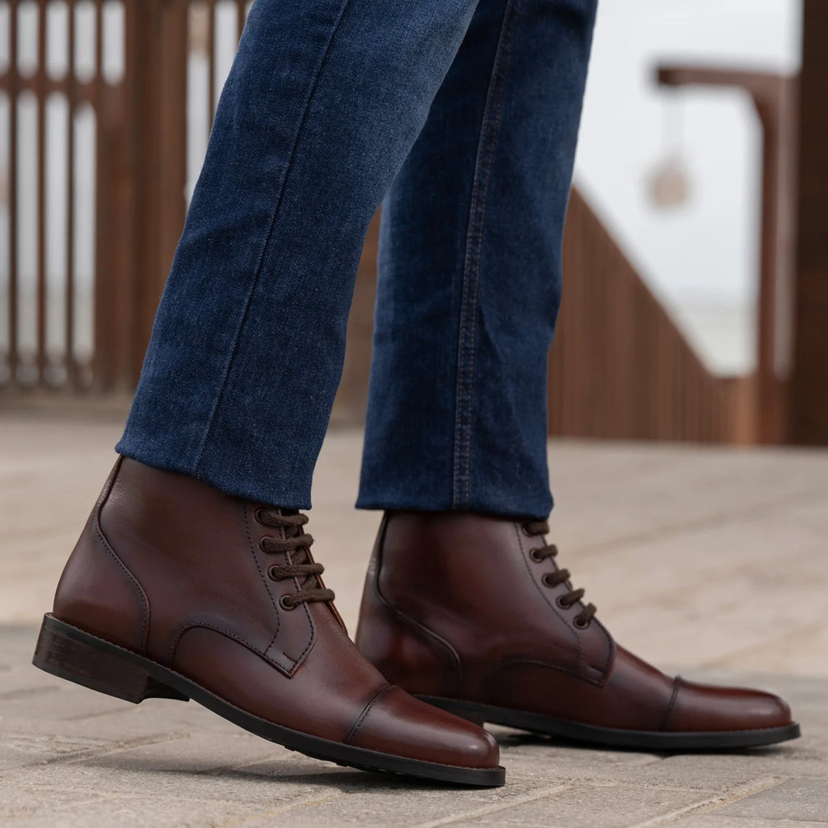 Styled On-Foot Perspective Demonstrating Ankle Fit & Silhouette on Model