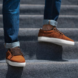 Murphy Low Top Brown Suede Sneakers - Reinforced Heel Counter & Precision Double-Row Stitching Detail