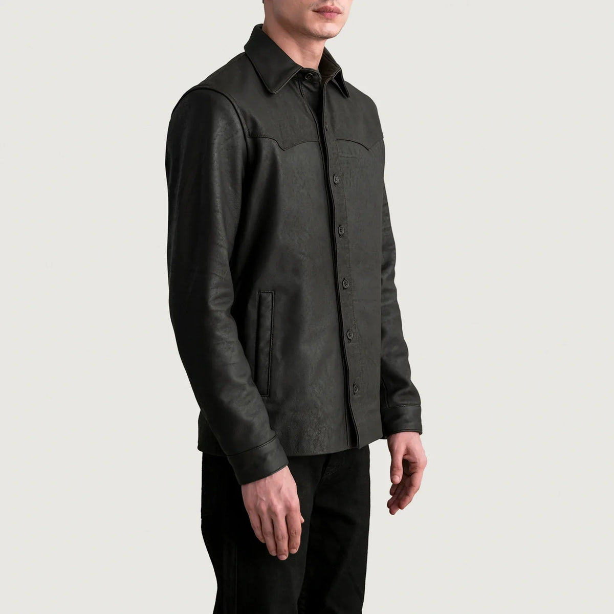 Tumbled Brown Sheepskin leather Jacket - Back View Showing Tailored Shoulder Fit &amp; Clean Hemline