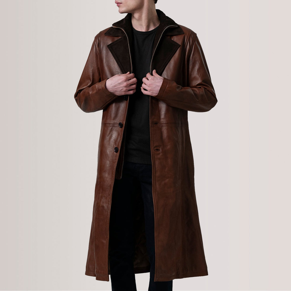 Authentic Sheepskin Burnished with Burnished Finish Grain Texture & Heavy-Duty Seam Stitching Detail