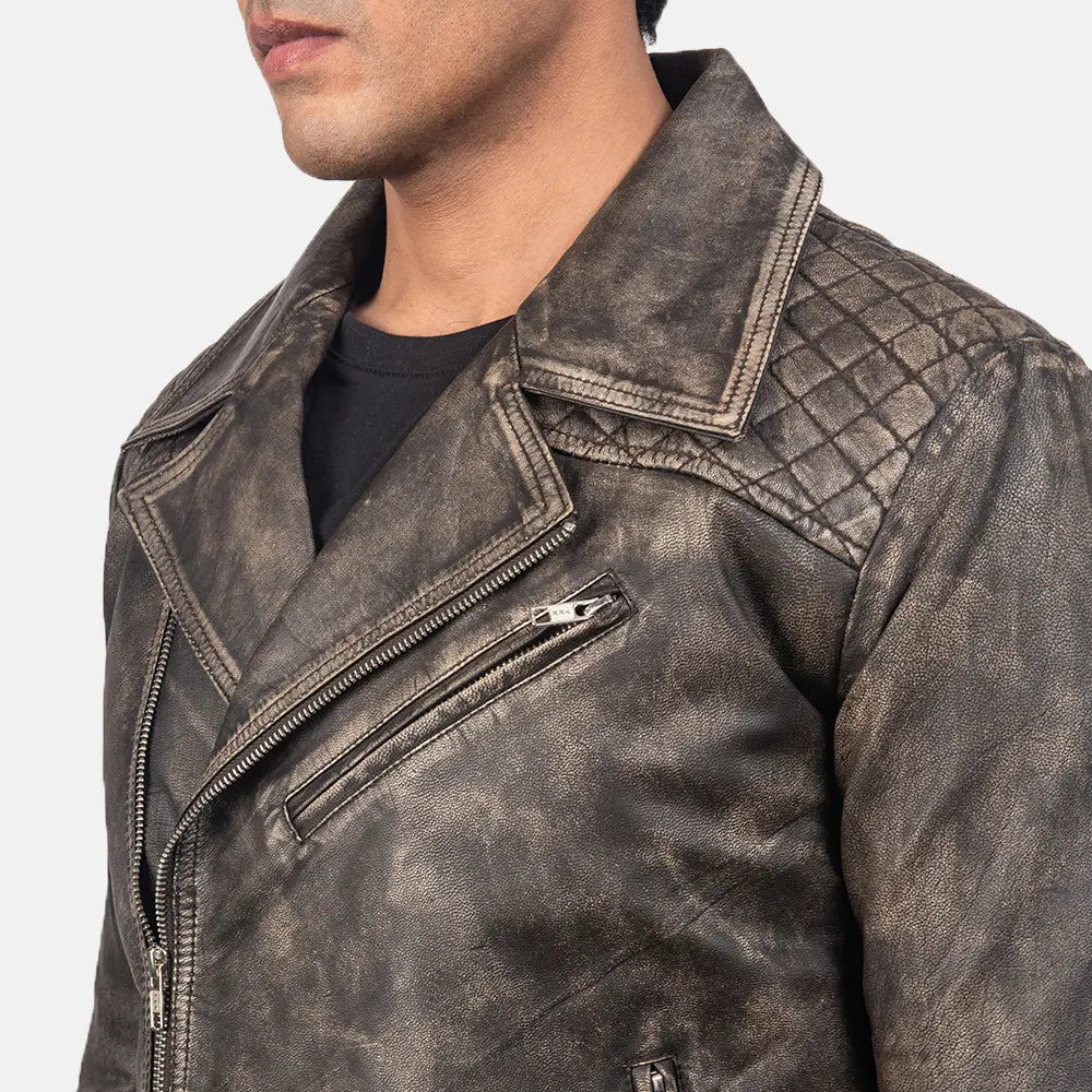 Danny Quilted Leather Biker Jacket – alternate product view 5