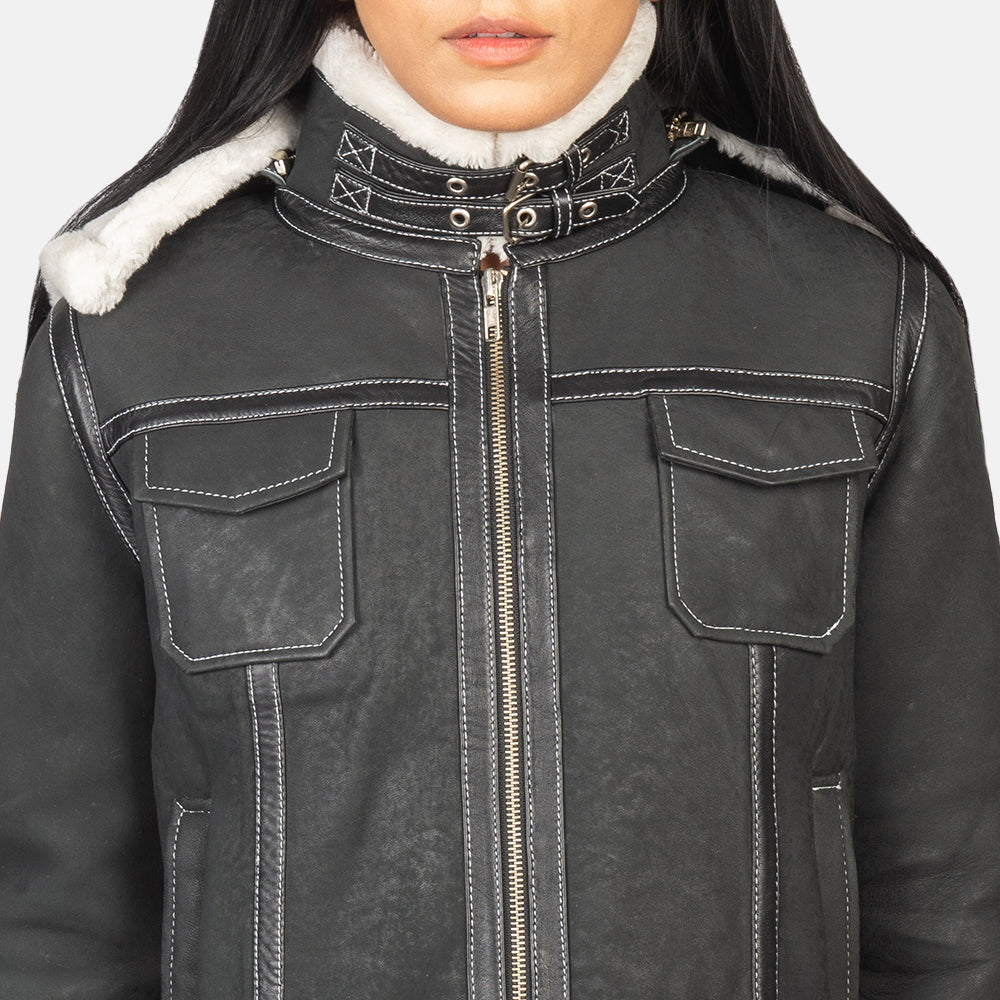 Fiona Hooded Shearling Jacket – alternate product view 6