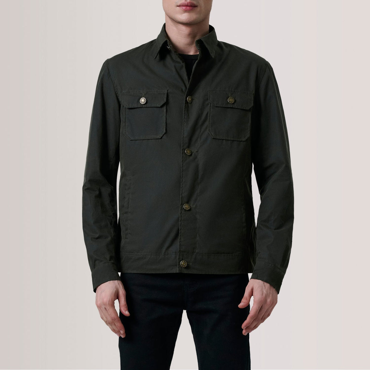 Authentic Waxed Cotton Canvas Grain Texture &amp; Heavy-Duty Seam Stitching Detail