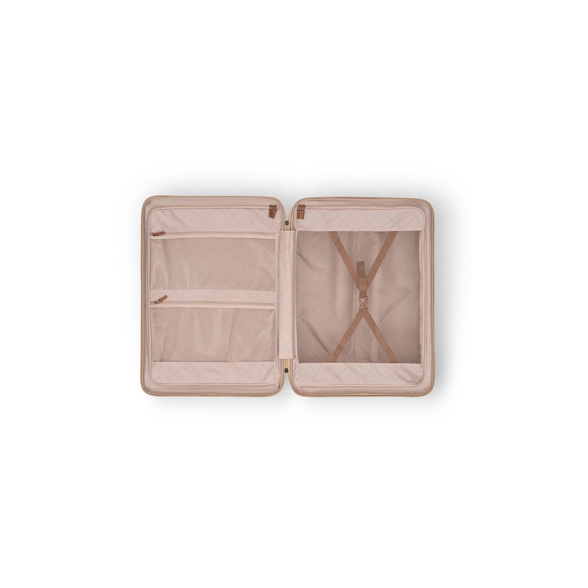 Close-Up Detail of Classic Collar &amp; Heavy-Duty Zipper Hardware on Large Suitcase Zuna