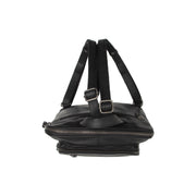 Floran Full-Grain Leather Backpack - Structured Side Profile Showing Gusset Depth &amp; Expansion Capacity