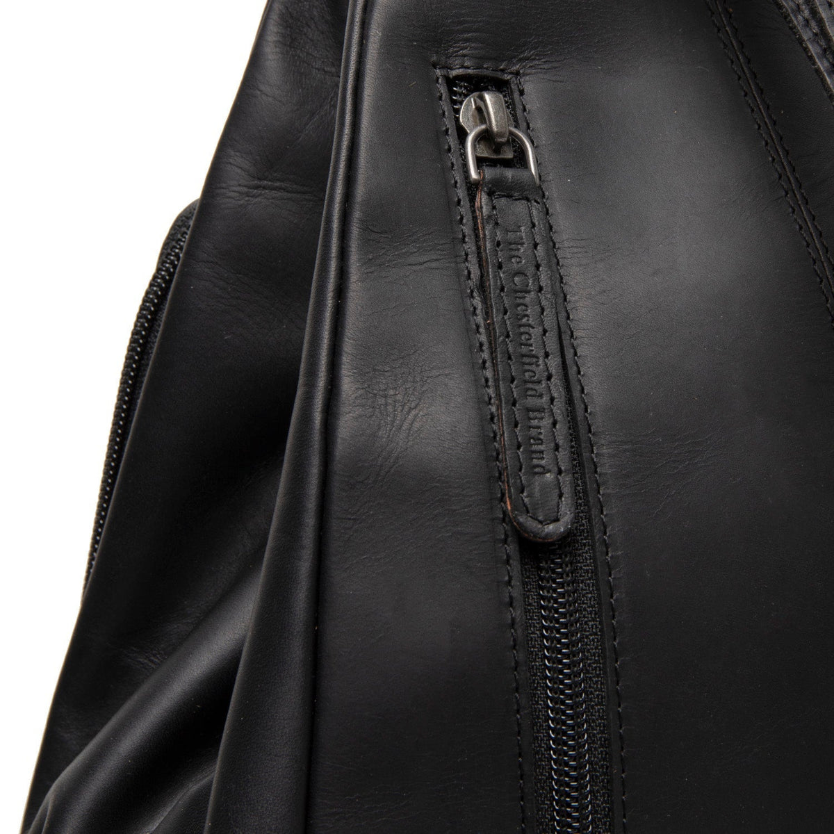 Classic 100% Full-Grain leather Backpack - Rear Perspective Showing Reinforced Leather Straps &amp; Stitching