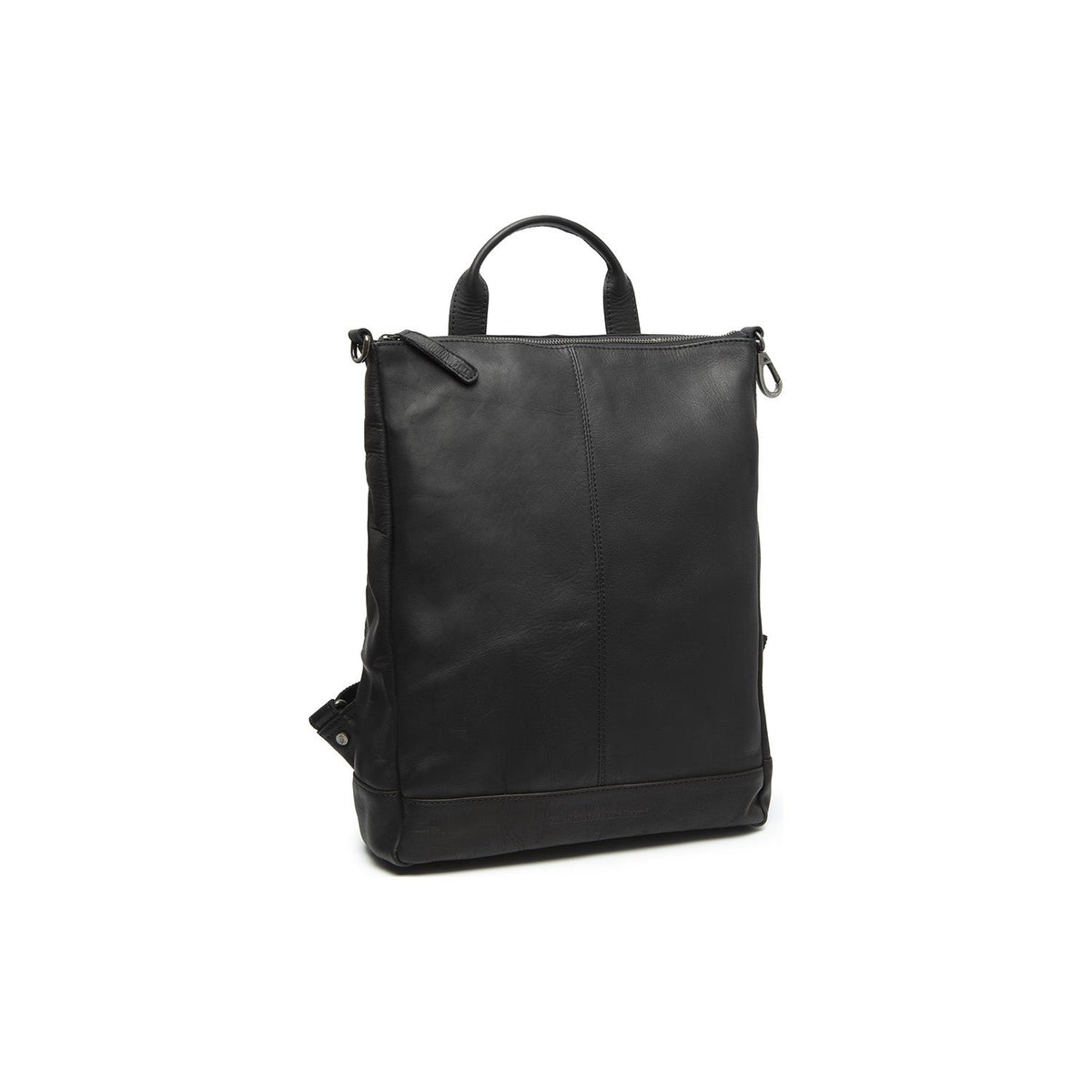 Manchester Full-Grain Leather Backpack - Structured Side Profile Showing Gusset Depth &amp; Expansion Capacity