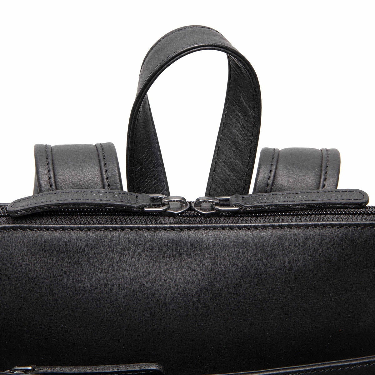 Classic 100% Full-Grain leather Backpack - Rear Perspective Showing Reinforced Leather Straps &amp; Stitching