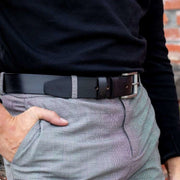 Aayden Full-Grain Leather Belt - Structured Side Profile Showing Gusset Depth &amp; Expansion Capacity