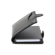 Solid Antique Brass Hardware &amp; Heavy-Duty Dual Zipper Detail on Albury Full-Grain Leather Card Holder