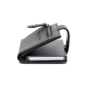 Barrea Full-Grain Leather Card Holder - Structured Side Profile Showing Gusset Depth &amp; Expansion Capacity