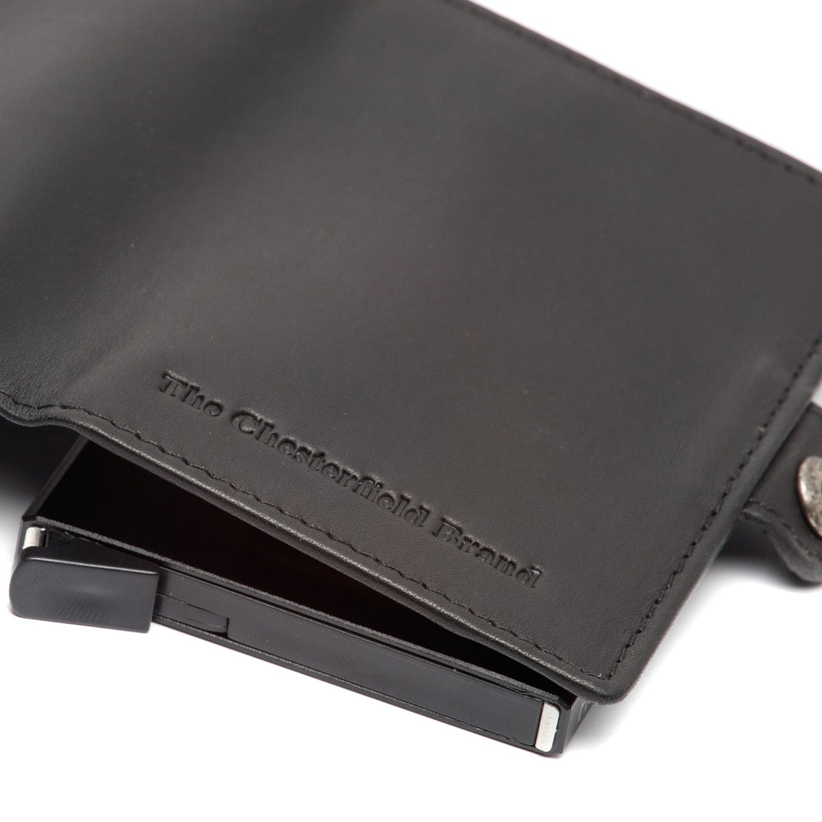 Lagos Full-Grain Leather Card Holder - Structured Side Profile Showing Gusset Depth &amp; Expansion Capacity
