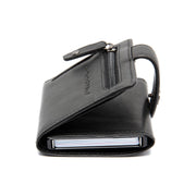 
Solid Antique Brass Hardware & Heavy-Duty Dual Zipper Detail on Larino Full-Grain Leather Card Holder