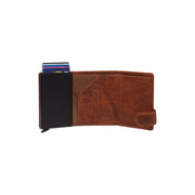 
Cognac Leather Card Holder Portland, detail view 3
