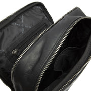 Alva Full-Grain Leather Crossbody Bag - Structured Side Profile Showing Gusset Depth &amp; Expansion Capacity