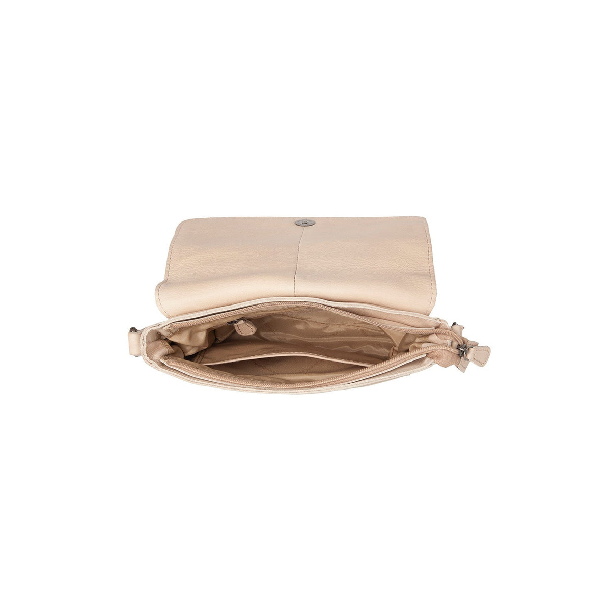 Ann Full-Grain Leather Crossbody Bag - Structured Side Profile Showing Gusset Depth &amp; Expansion Capacity