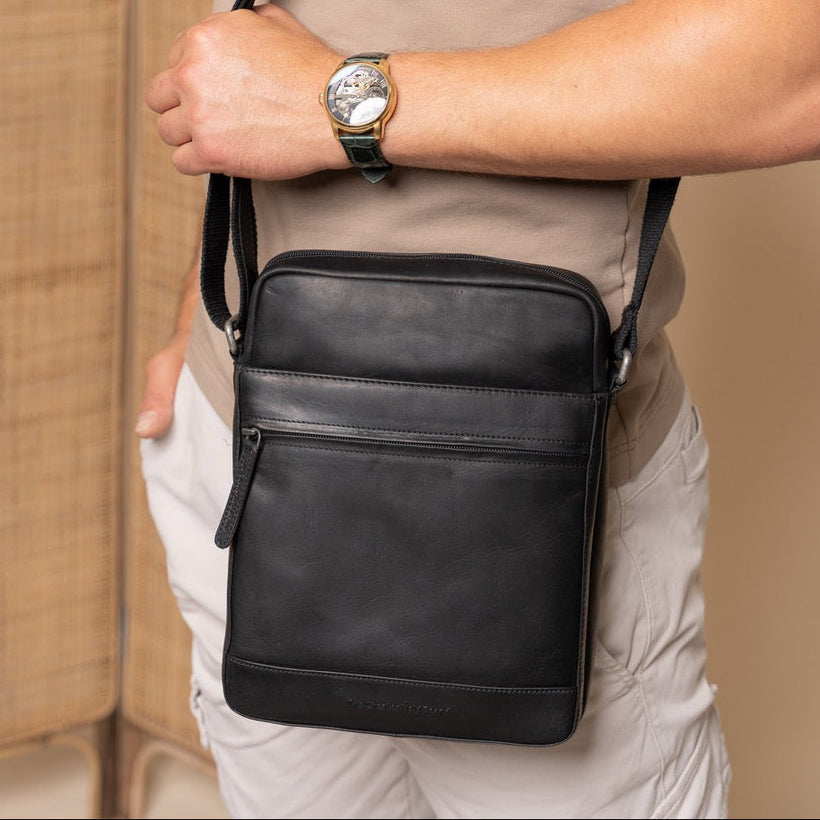 Anzora Full-Grain Leather Crossbody Bag