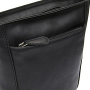 
Fintona Full-Grain Leather Crossbody Bag - Structured Side Profile Showing Gusset Depth & Expansion Capacity