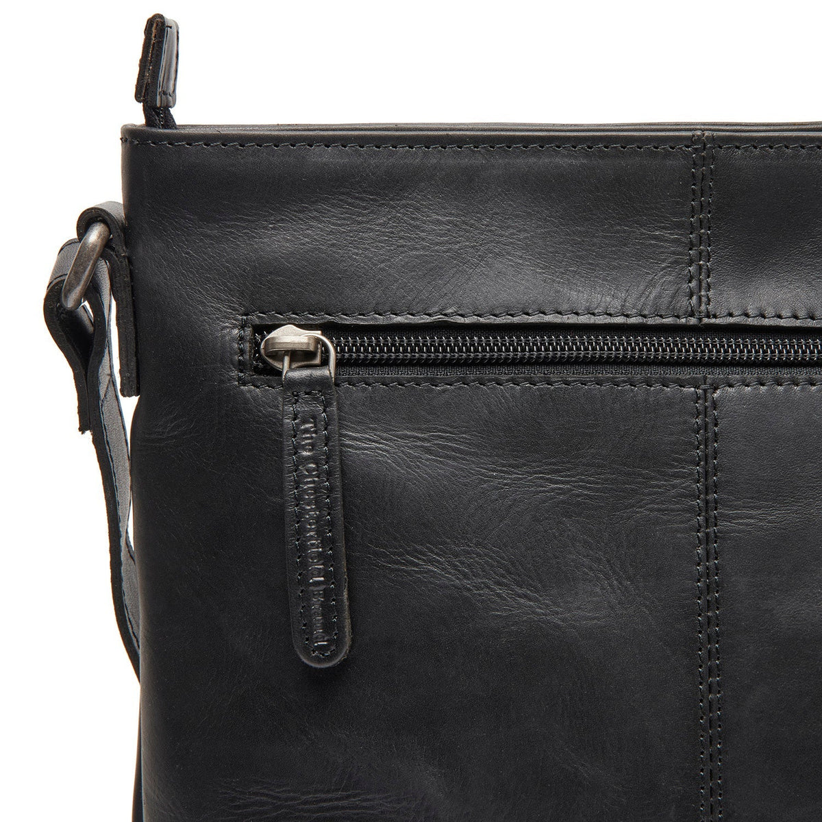 Lunton Full-Grain Leather Crossbody Bag - Structured Side Profile Showing Gusset Depth &amp; Expansion Capacity