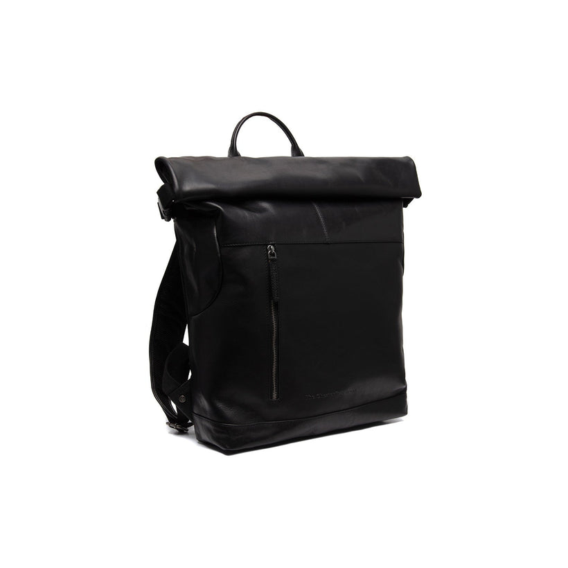 Liverpool Full-Grain Leather Roll-top Backpack in Classic 100% Full-Grain Leather - Full Exterior Front Profile View | Buy Online