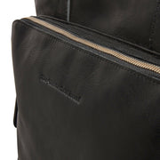 Solid Antique Brass Hardware &amp; Heavy-Duty Dual Zipper Detail on Alicante Full-Grain Leather Shopper