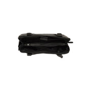 Solid Antique Brass Hardware &amp; Heavy-Duty Dual Zipper Detail on Belgrado Full-Grain Leather Shoulder Bag