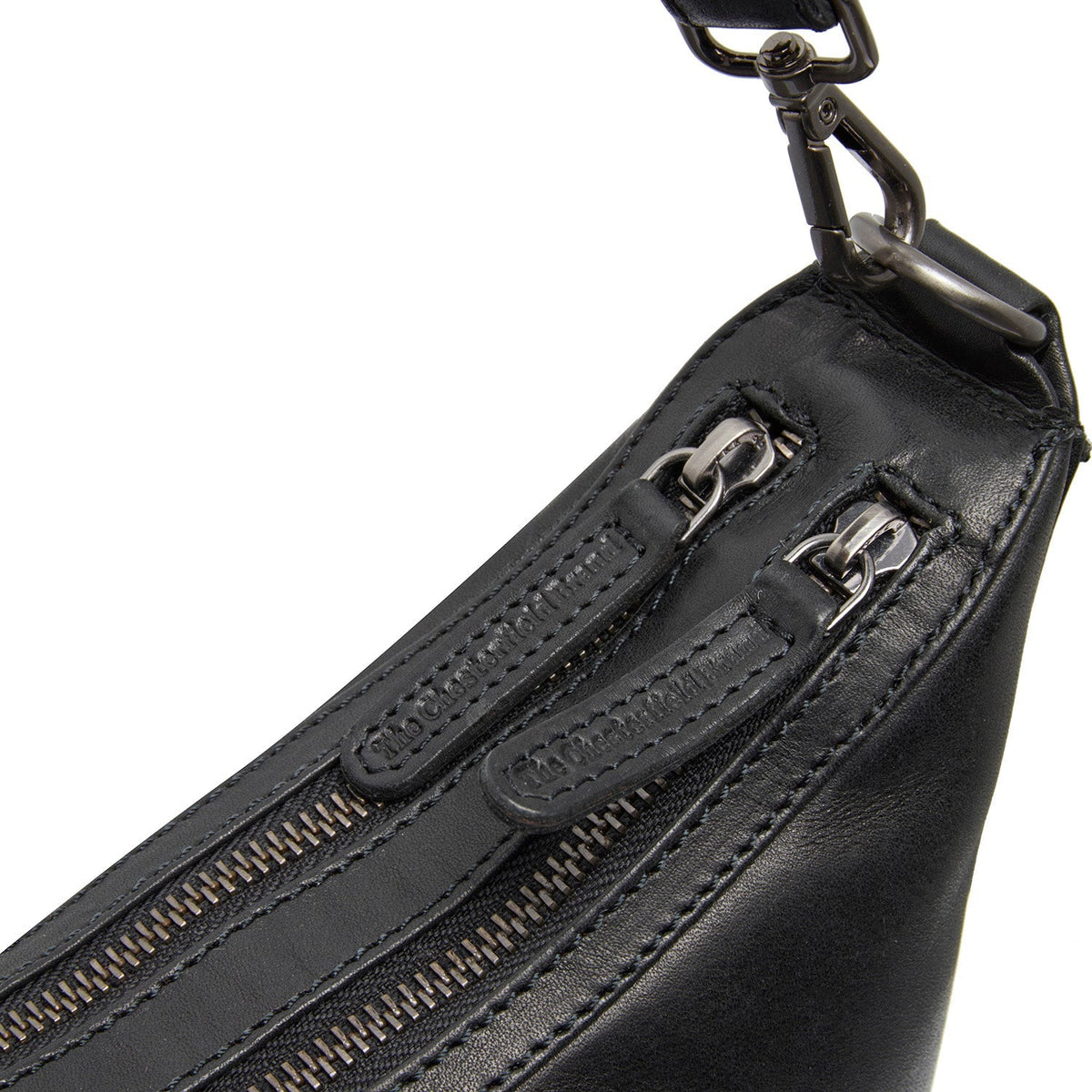 Moneva Full-Grain Leather Shoulder Bag - Structured Side Profile Showing Gusset Depth &amp; Expansion Capacity