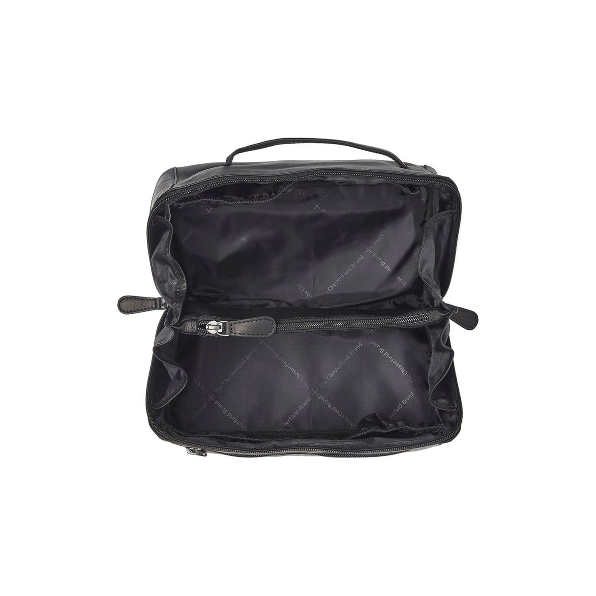 Elmia Full-Grain Leather Toiletry Bag - Lateral Side Profile View Showing Sleeve Cut &amp; Athletic Taper Fit