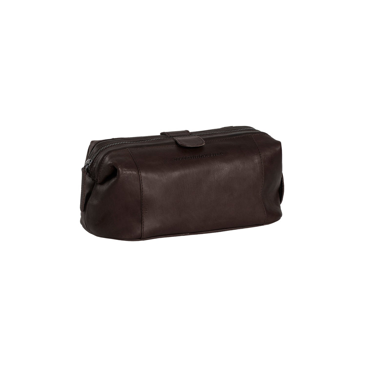 Tailored Rib Cuffs &amp; Hem Craftsmanship Construction Detail on Vince Full-Grain Leather Toiletry Bag
