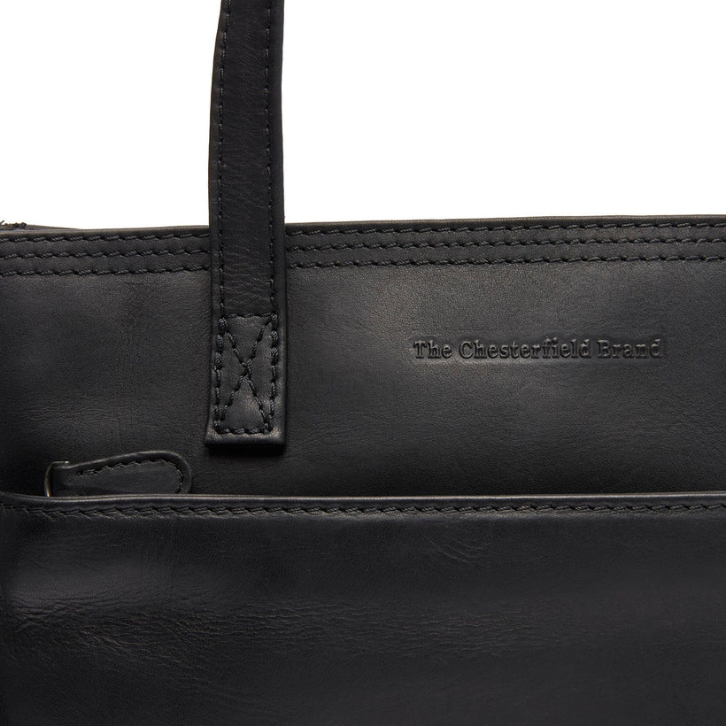 Classic 100% Full-Grain leather Bag - Rear Perspective Showing Reinforced Leather Straps & Stitching
