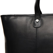 Solid Antique Brass Hardware &amp; Heavy-Duty Dual Zipper Detail on Ferrera Full-Grain Leather Tote Bag