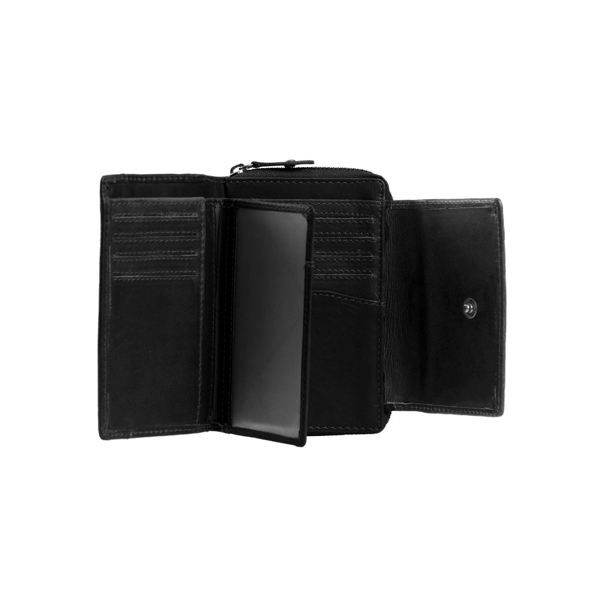 Ascot Full-Grain Leather Wallet - Structured Side Profile Showing Gusset Depth &amp; Expansion Capacity