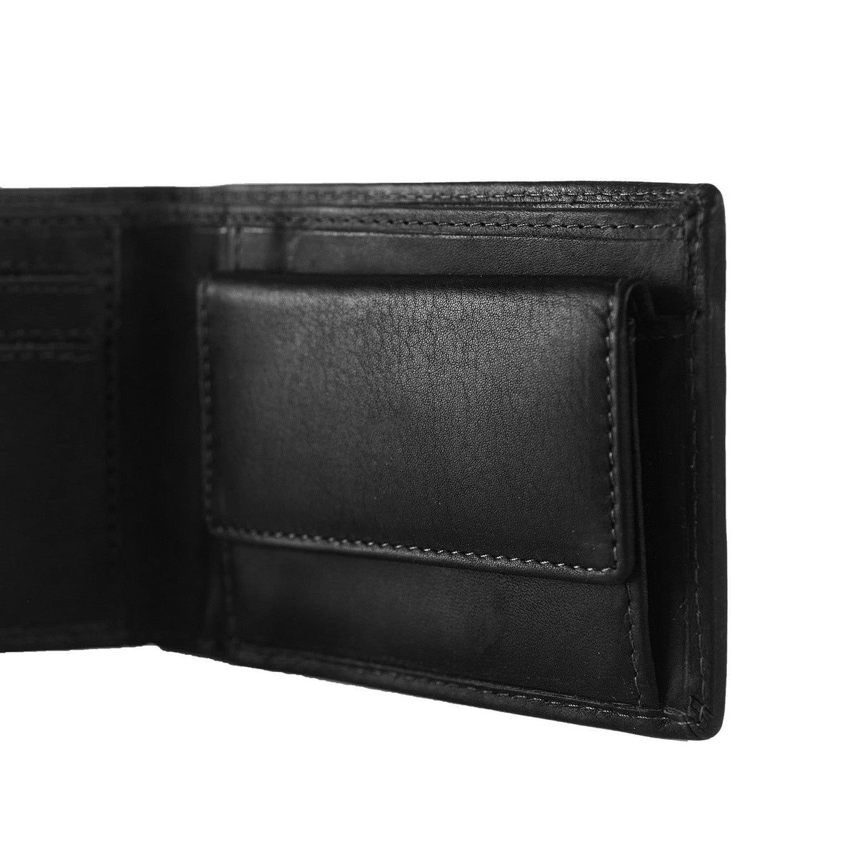 Enzo Full-Grain Leather Wallet - Structured Side Profile Showing Gusset Depth &amp; Expansion Capacity