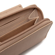 Solid Antique Brass Hardware &amp; Heavy-Duty Dual Zipper Detail on Floren Full-Grain Leather Wallet