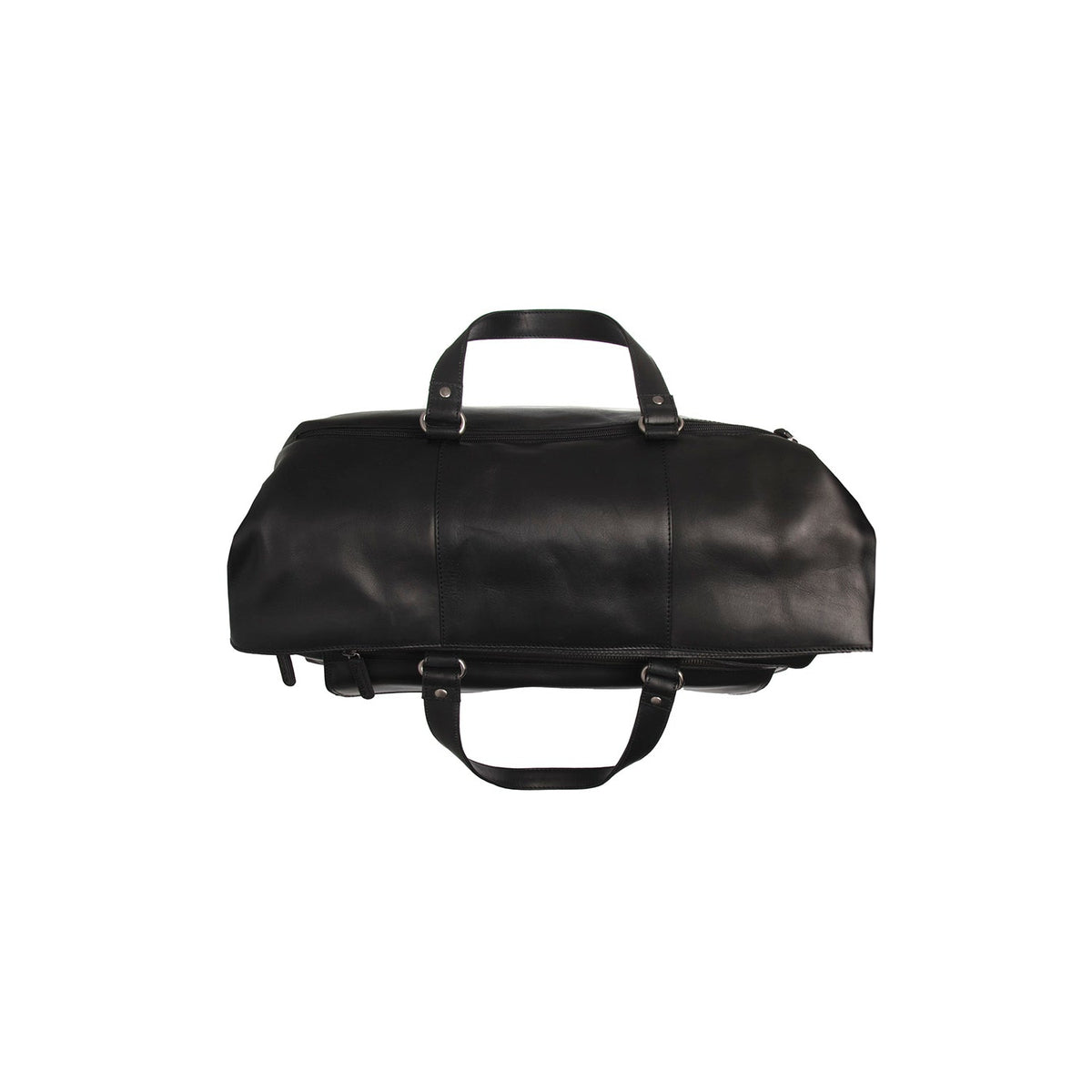Lazio Full-Grain Leather Weekender Bag - Structured Side Profile Showing Gusset Depth &amp; Expansion Capacity