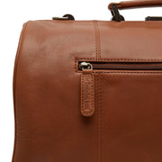 Texel Full-Grain Leather Weekender Bag - Structured Side Profile Showing Gusset Depth &amp; Expansion Capacity