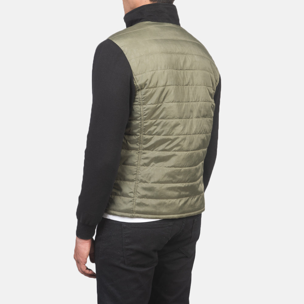 Authentic Nylon (Torso) &Amp; Knitted Fabric (Sleeves) Grain Texture & Heavy-Duty Seam Stitching Detail