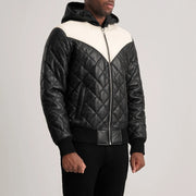 
Tan Brown Sheepskin Leather Bomber Jacket - Back View Showing Tailored Shoulder Fit & Clean Hemline