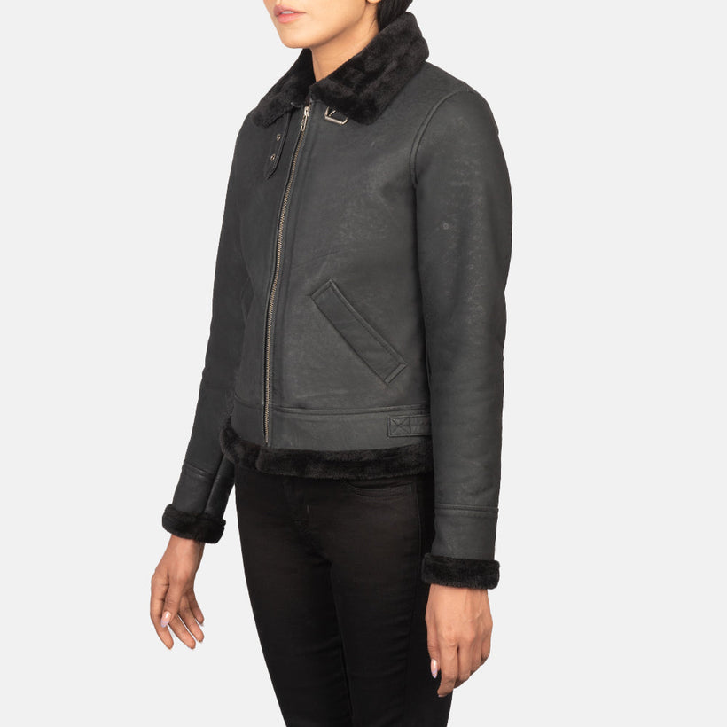 Sherilyn B-3 Black Bomber Jacket