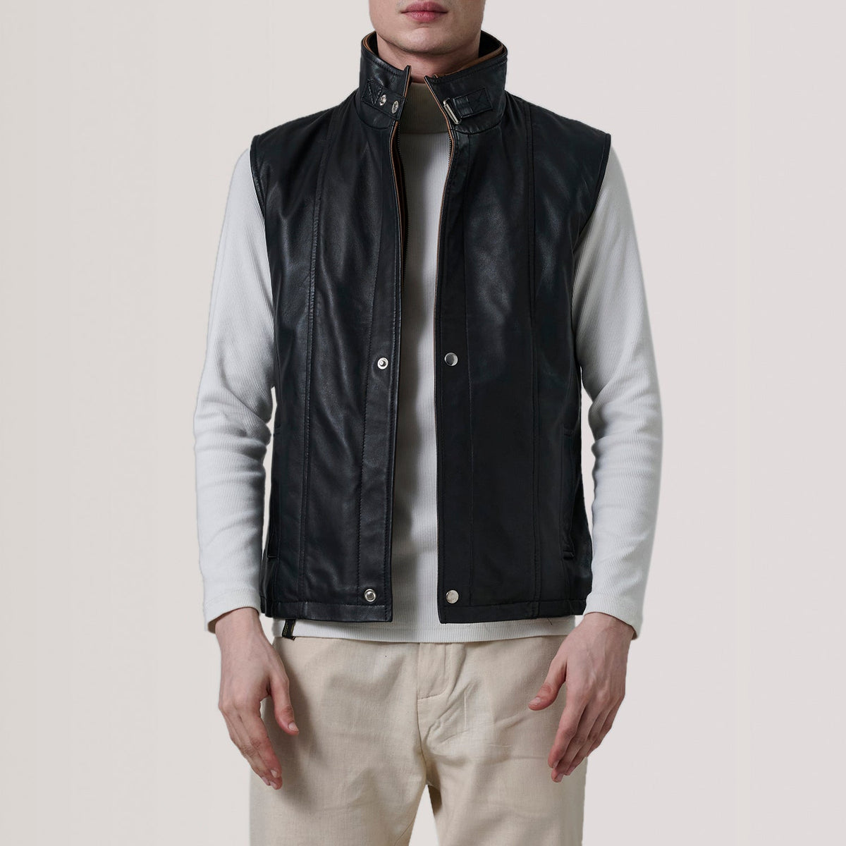 
Zane Grey Suede Vest For Men in Grey Goatskin Suede - Front Profile View & Tailored Silhouette | Buy Online